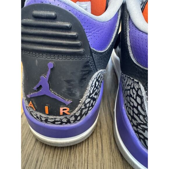 Air Jordan 3 Retro Court Purple Men’s Size 9 OG СТ8532-050 Some Wear No Box GUC - Picture 4 of 10